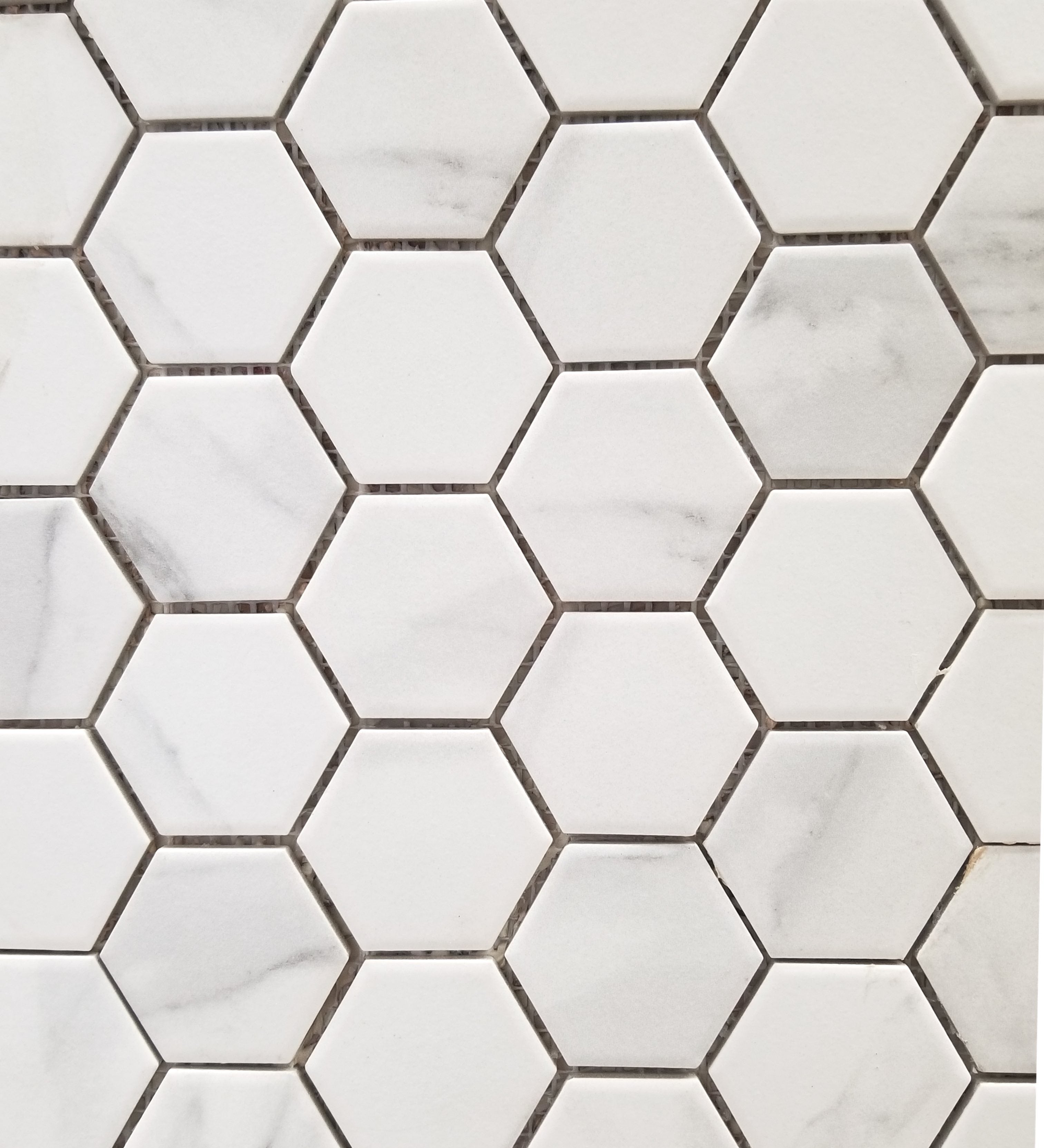 Porcelain Cararra Hexagon Mosaic - Faiola Tile