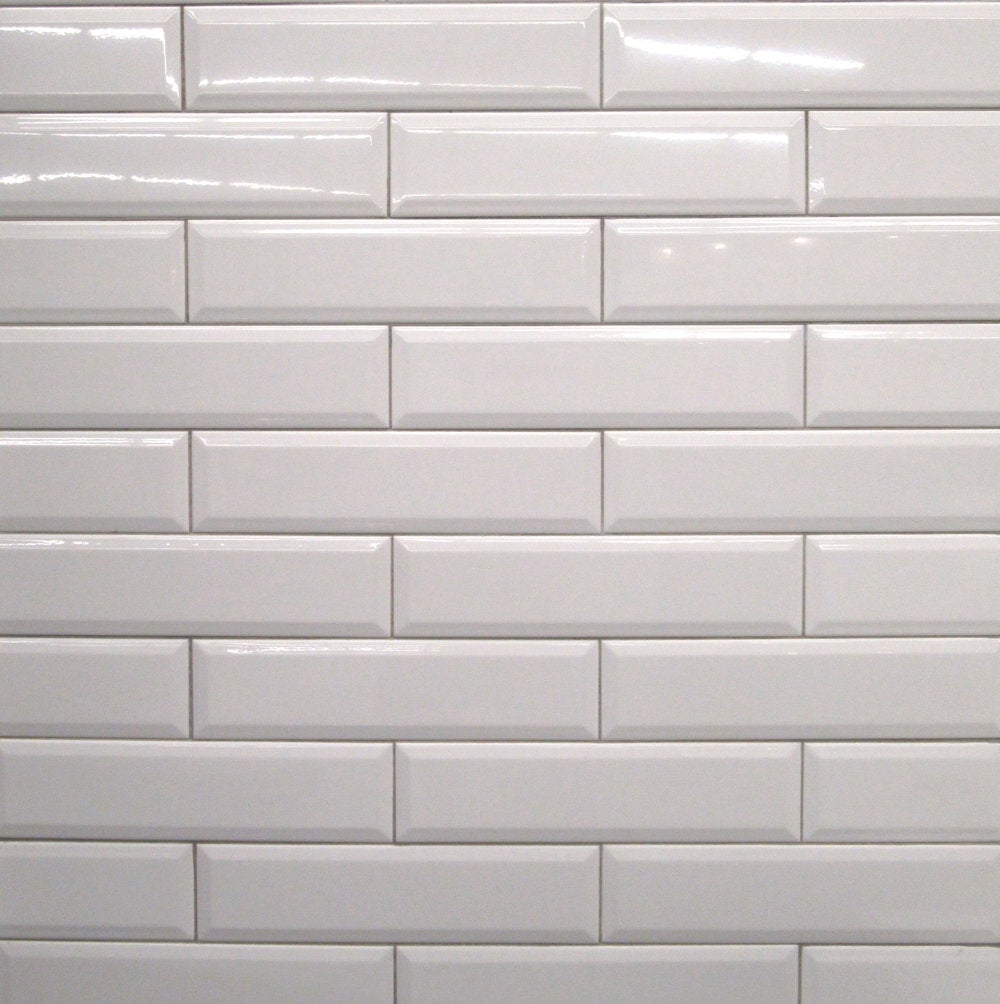 4x16 White Bevelled Subway Tile - Faiola Tile