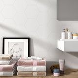 Museum White 8"x10" Hexagon